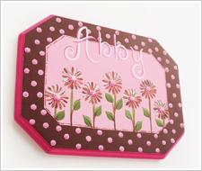 Painted Daisy Name Plaque