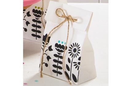 Paper and Twine Gift Bags featuring Handmade Charlotte Stencils