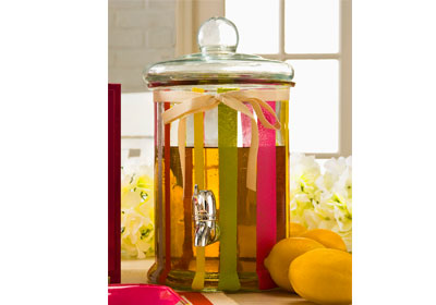 Party-Time Beverage Dispenser with Painted Stripes