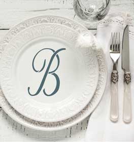 Script Monogram Decorative Dinner Plate