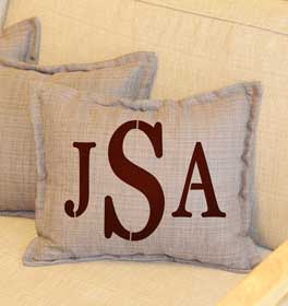 Serif Monogram Throw Pillow