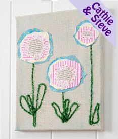 Shabby Paper Flowers Canvas