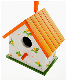 Simple Flower Bud Wood Birdhouse