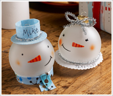 Snowman Glass Ornaments