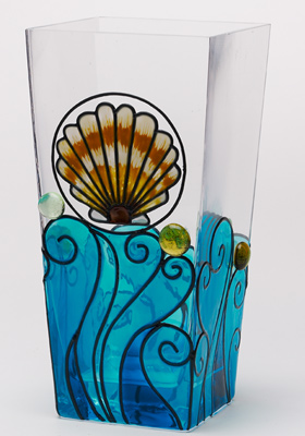 Summer Shell Glass Vase
