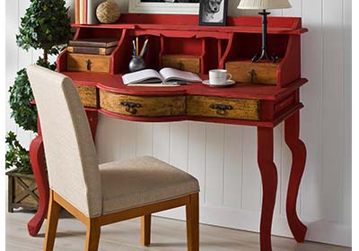 Upcycled Red Writing Desk