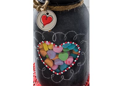 Valentine Chalkboard Mason Jars