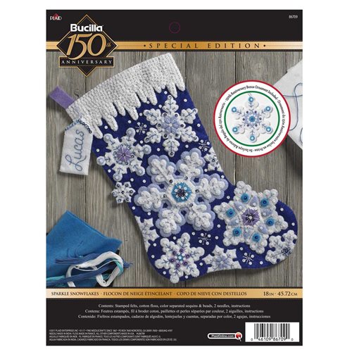 Bucilla ® Seasonal - Felt - Stocking Kits - Sparkle Snowflakes - 86709